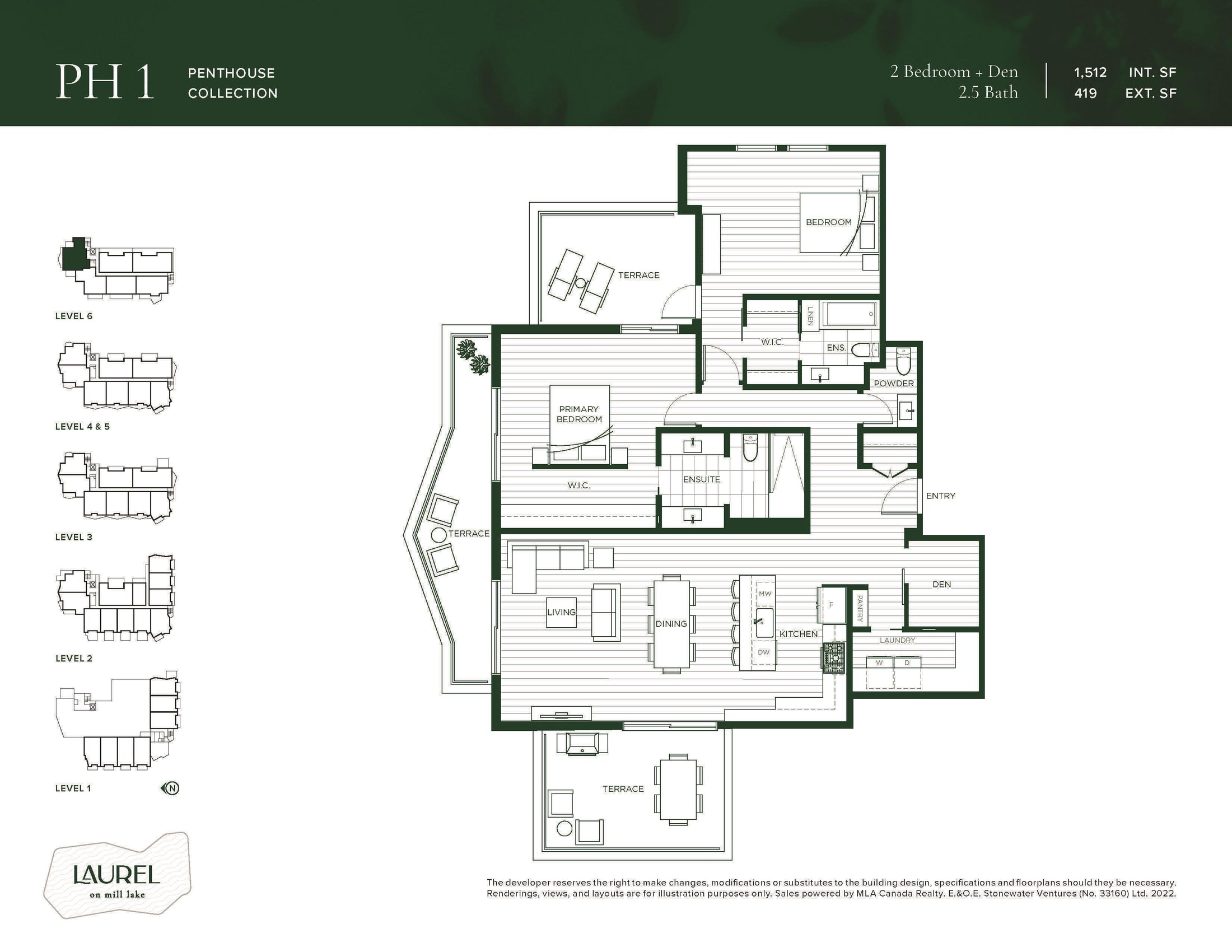 Penthouse 601 - Laurel on Mill Lake